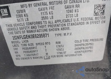 2014 Chevrolet Equinox 2Lt z USA, uszkodzony, nr VIN 2GNFLGEK0E6295871